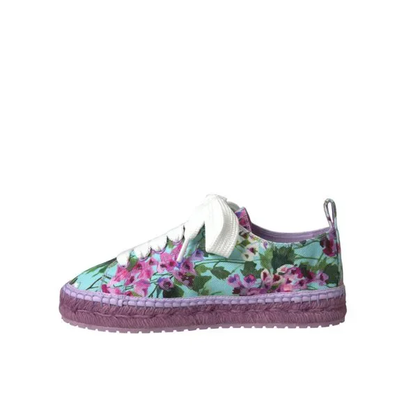 Dolce & Gabbana Multicolor Canvas Floral Espadrilles Sneakers Shoes - Picture 5 of 9
